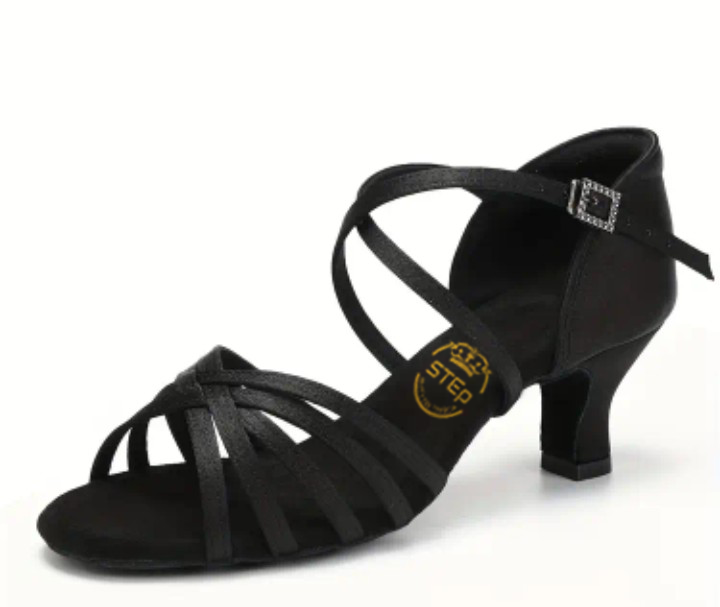 Buty do tańca czarne zapięcie spód 5 cm obcas - obrazek 3
