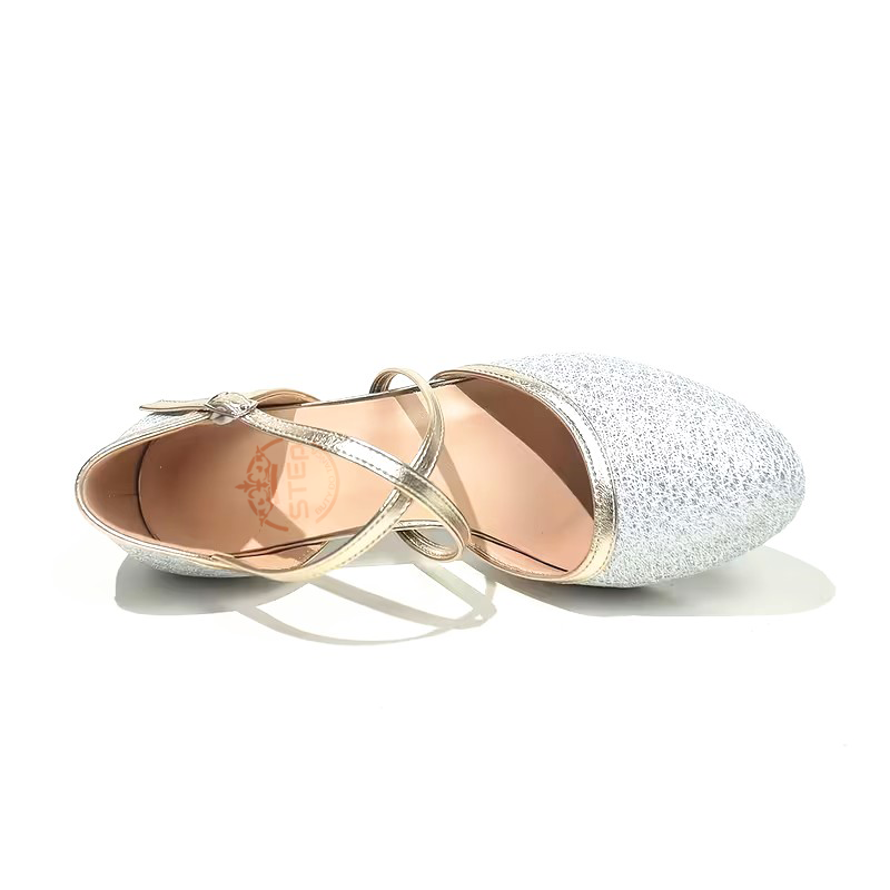 Buty do tańca srebne zakryte - obrazek 4