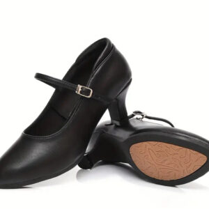 Czarne buty do tańca damskie zakryte standard , ludowe