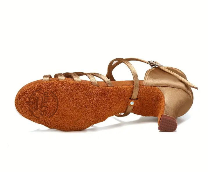 Buty do tańca k/d jasny beż złoto cieliste - obrazek 3