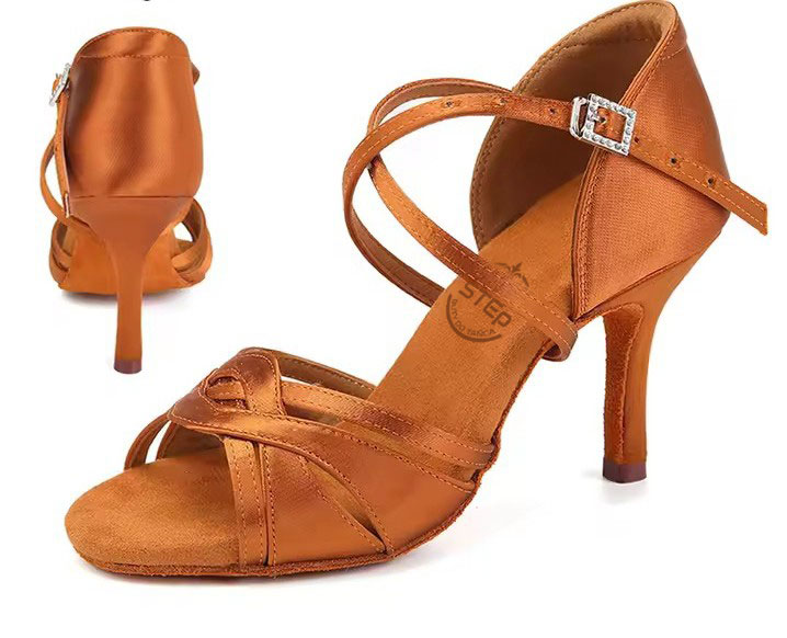 Buty do tańca damskie miedziane 8.5 obcas plecione