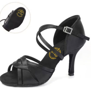 Buty do tańca czarne obcas slim 8.5 plecione