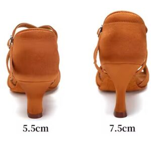 Buty do tańca damskie miedziane barok zakryty 5 cm