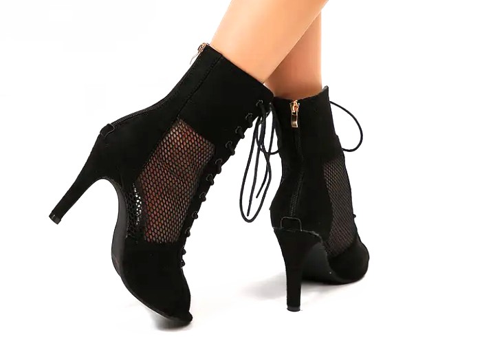 Buty do tańca hing heels czarne 2 zapięcia - obrazek 2